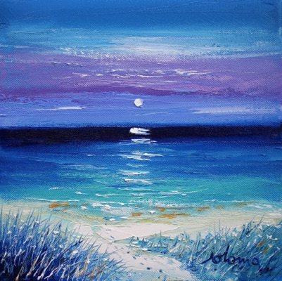 An Atlantic moonrise from Iona 10x10